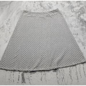 Dressbarn Skirt 2X White Black Geometric Pull On A-Line Stretch Textured Knit